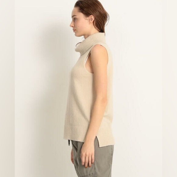 James Perse Los Angeles Wool Blend Cowl Turtleneck Vest Sweater - Picture 2 of 7